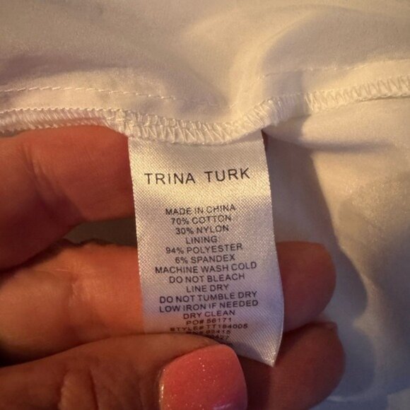 Trina Turk Floral Eyelet Dress Medium Coquette Fairycore Ruffle Beachy Whimsical - Picture 6 of 8